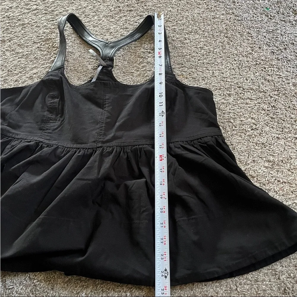 Anthropologie Black Buckle Racer Back Babydoll Halter Tank Top Babydoll Large - Picture 9 of 9